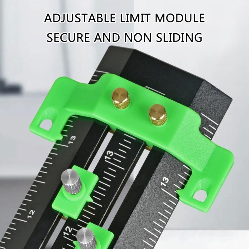 Metric/Inch Aluminum Limit Ruler Double Line Marking Ruler Multifunction Scribing Marking Ruler Measurement Tool