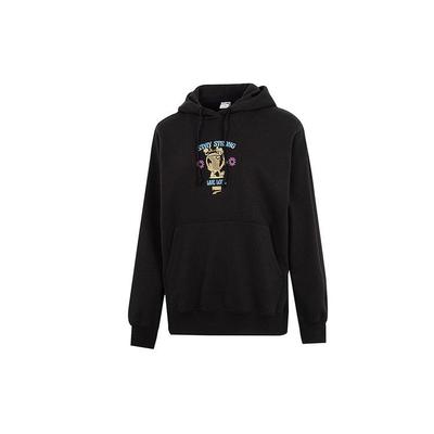 Übergroßer Grafik-Hoodie mit Kordelzug Damen Oberteile Schwarz 537633-51