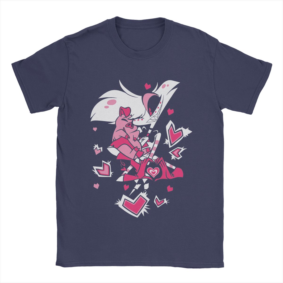 

Hazbins Hotels Cute Angel Dust And Fat Nuggets T Shirts Men 100% Cotton T-Shirts Crew Neck Tees Short Sleeve Tops Plus Size 4XL