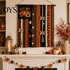 Seasonal Festival Gift Halloween Rag Banner, Orange Black Skull Ghost Pumpkin Hanging Decoration, Rustic Theme Banner Fabric Stripe for Front