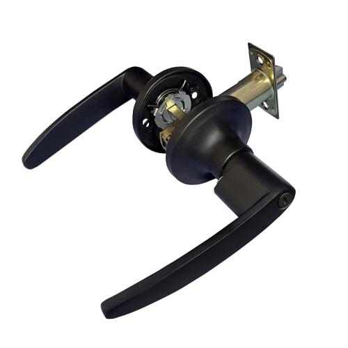 Solid Hardware Door Knob, Keyless, Indoor Toilet Lever Handle, Black, 1 Piece, for Bedrooms, Entryways, and Bathrooms, Zinc Alloy Handle, Suitable for