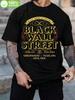 Black Wall Street History Cotton T-shirt - Casual Crew Neck