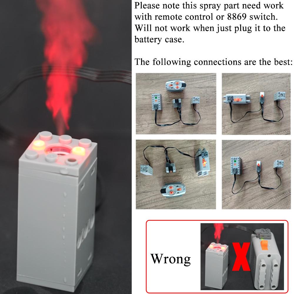 Klocki MOC Symulacja Rozpylacz Nebulizator Części Wydechowe Tor Kolejowy Silnik Odbiornik Kontrolera IR Seria Mould King Silnik