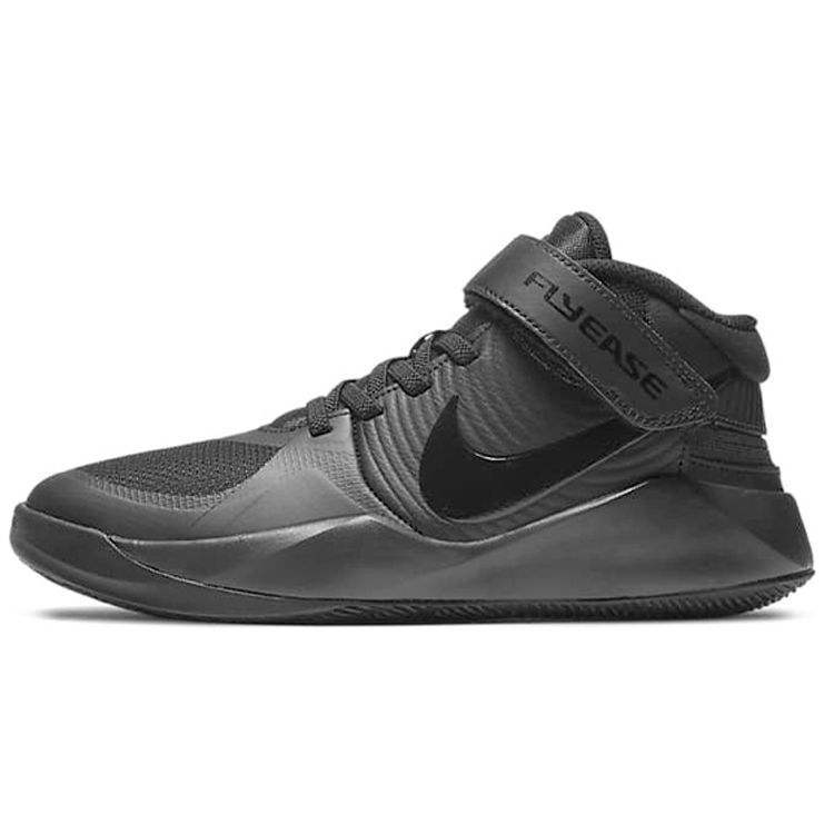 

Детские кроссовки Nike Team Hustle D9 FlyEase GS черные темно-дымчато-серые Volt BV2952-010