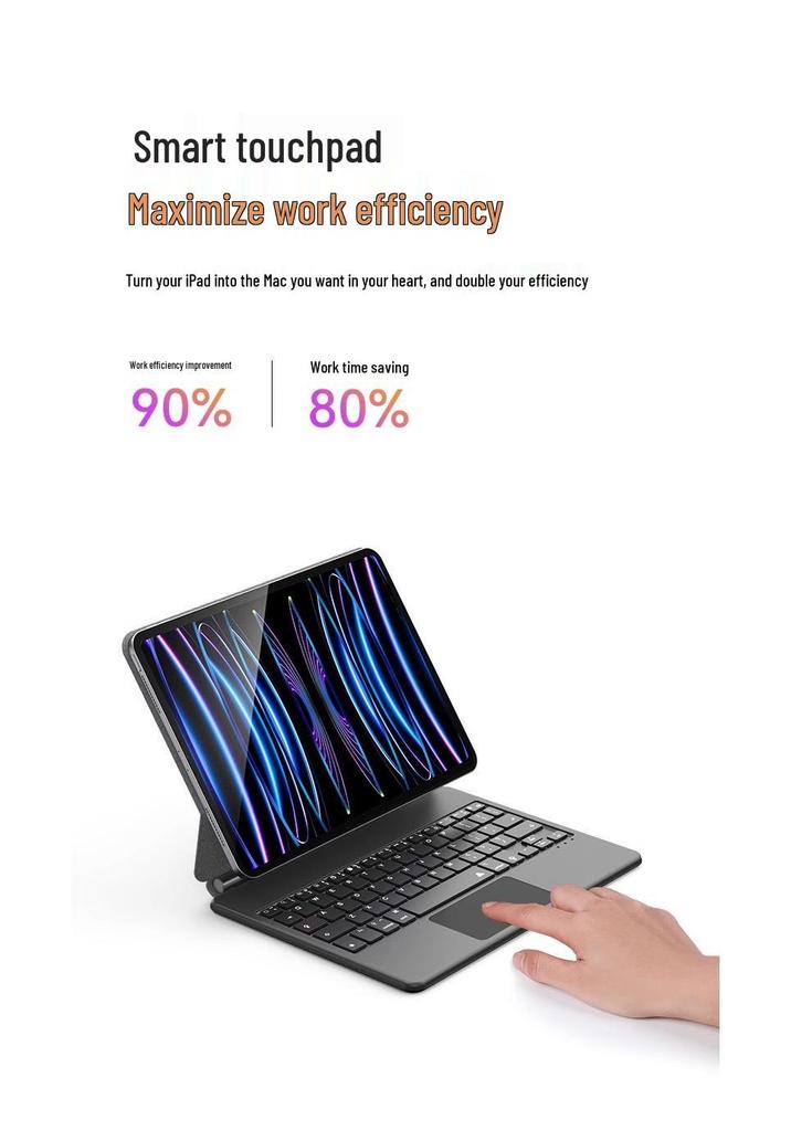 Floating Magnetic Bluetooth Keyboard with Seven-Color Backlight for iPad Magic Keyboard Pro 11/12.9/13-inch.