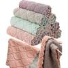 12 Pack Kitchen Towels Quick Dry Washcloths, Coral Velvet Dishtowels Multipurpose Reusable Cloths, Soft Tea Absorbent Cleaning Cloths Double-Sided