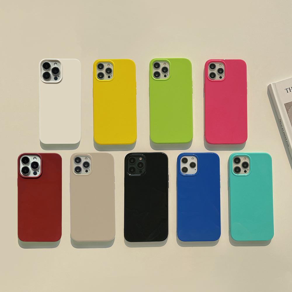 Enkelt fluorescerende fargetelefondeksel for Iphone 14 12 13 11 Pro Promax Plus X Xr Xsmax Støtsikkert hardt telefondeksel