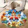1pc Pokémon Pikachu & Friends Round Carpet - Anime Design Chair Mat, Office Gift, Seasonal Decor, Suitable for Home
