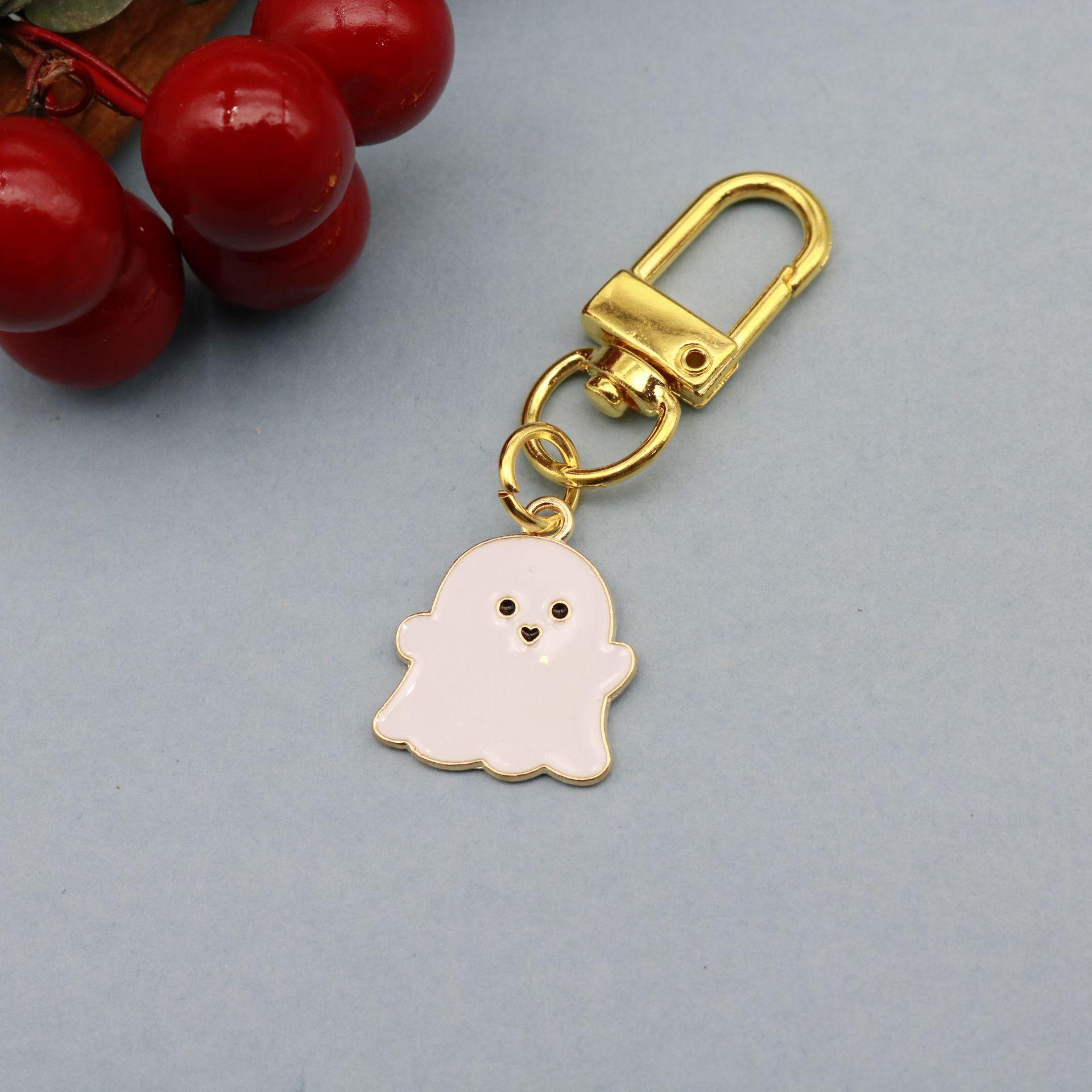 Colorful Halloween Ghost & Devil Keychain Pendant белый