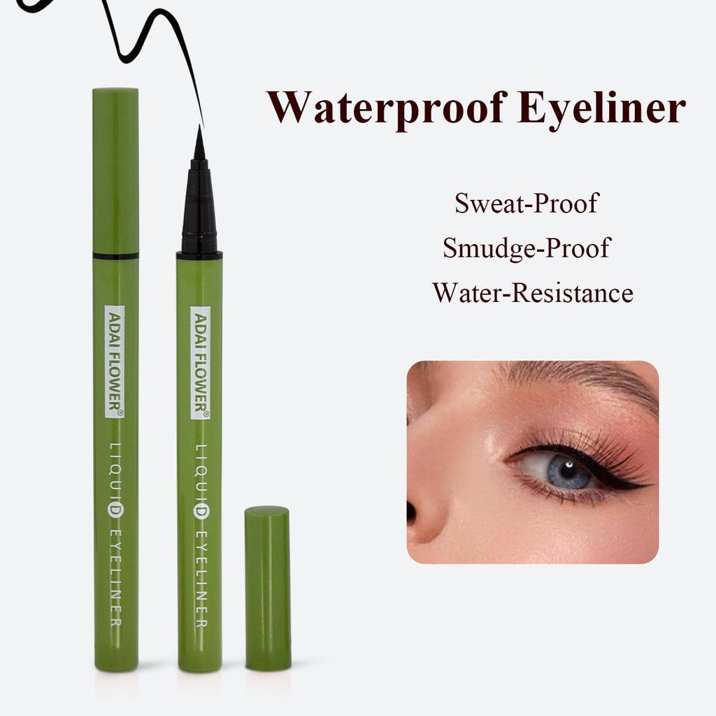 Waterproof Liquid Eyeliner Smudge-Proof & Transfer-Resistant Long-Lasting Appearance Green Eyeliner Black