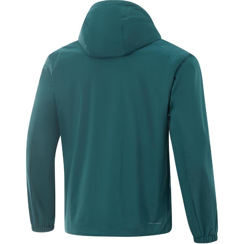 Li Ning Série Fitness Décontracté à Capuche Confortable Coupe-vent à Fermeture Éclair Vêtements d'Extérieur Homme Vert Récif Foncé AFDV081-6