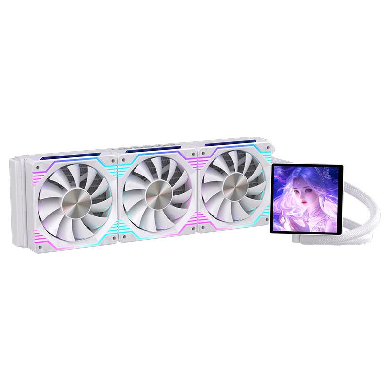 QT-2025 neuer 360mm ARGB PC Wasserkühlungsradiator CPU Flüssigkeitskühler mit DIY 4,0-Zoll PC Videoanzeigebildschirm
