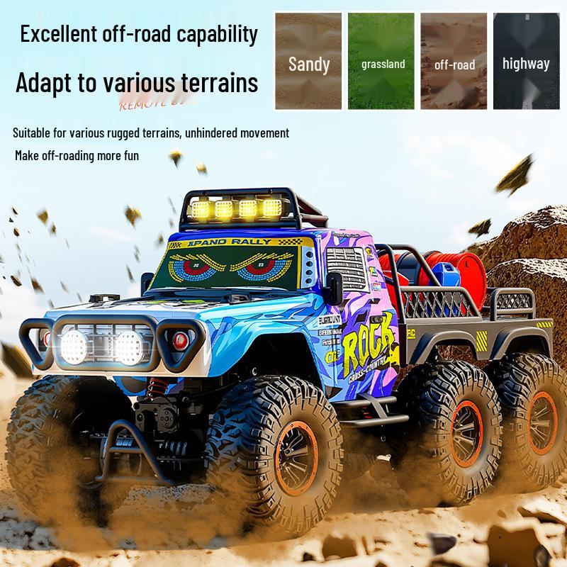 Six-Wheel Remote-Control High-Speed Off-Road Climbing Car with Lights & Music - Large Toy for Kids/Boys