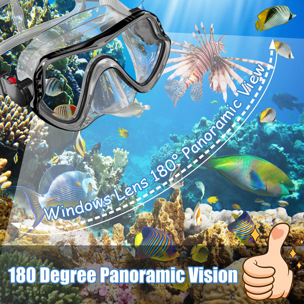 Professional Snorkel Diving Mask Snorkels Goggles Glasses Diving Goggles Swimming Tube Set Anti Fog Snorkel Mask Adult Unisex
