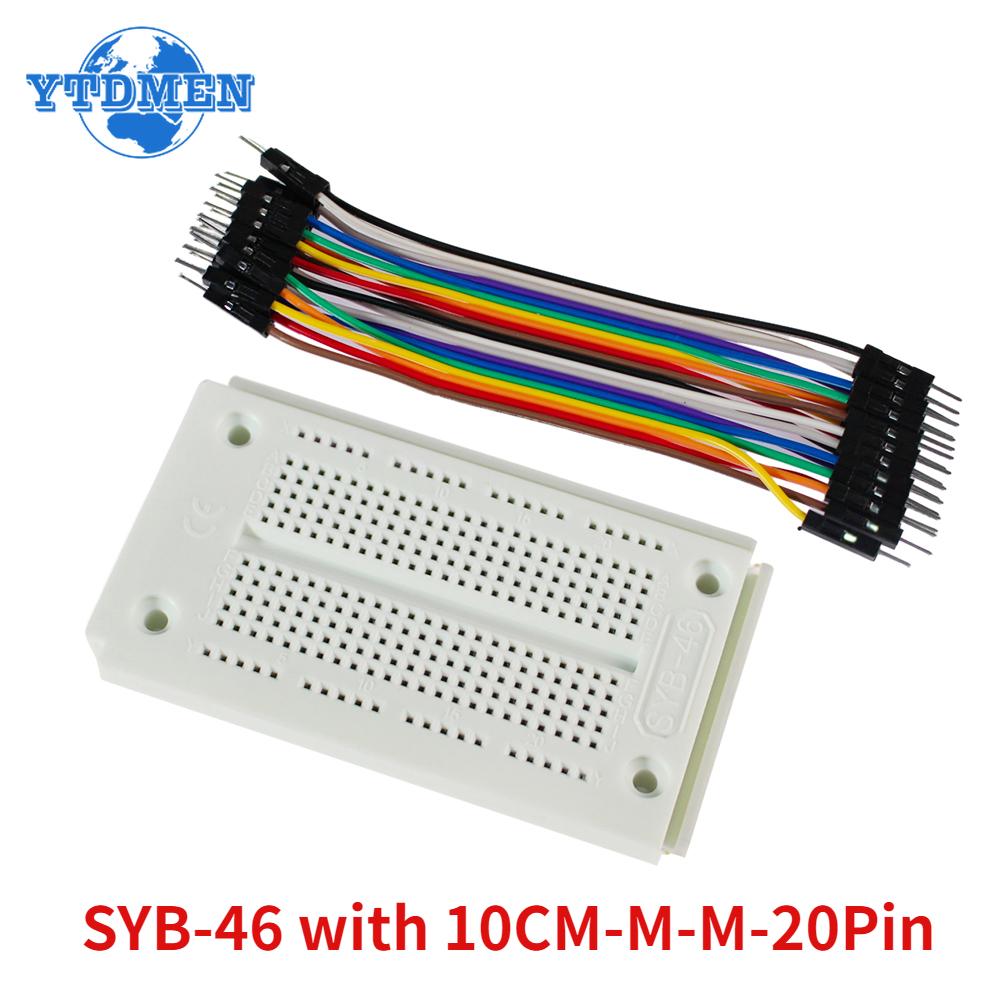 SYB-46 Breadboard-Kit 270 Punkte Lötloser Test-Board-Leiterplatte Dupont-Leitung 10 cm 20-Pin/40-Pin Stecker-zu-Stecker Jumper-Kabel DIY-Elektronik