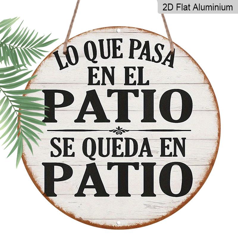 

2D Flat, 1pc 7.87Inch 2D Round Aluminum Sign, Secrets of the Courtyard Vintage Aluminum Plaque, Spanish-style Courtyard Decorative Sign, Suitable 1pc