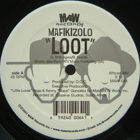 

12inch Record MAFIKIZOLO - Loot MAW064 MAW Records 2002 US Dance & Electronica Used
