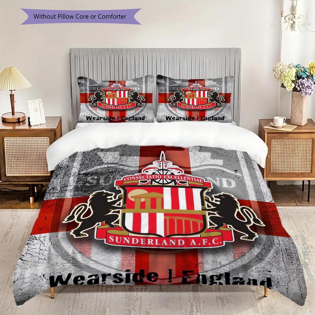 Sunderland Afc Emblem Display Bedding (1 * duvet cover + 2 * pillowcase, without core) 2D Flat Christmas birthday gift Bedding set