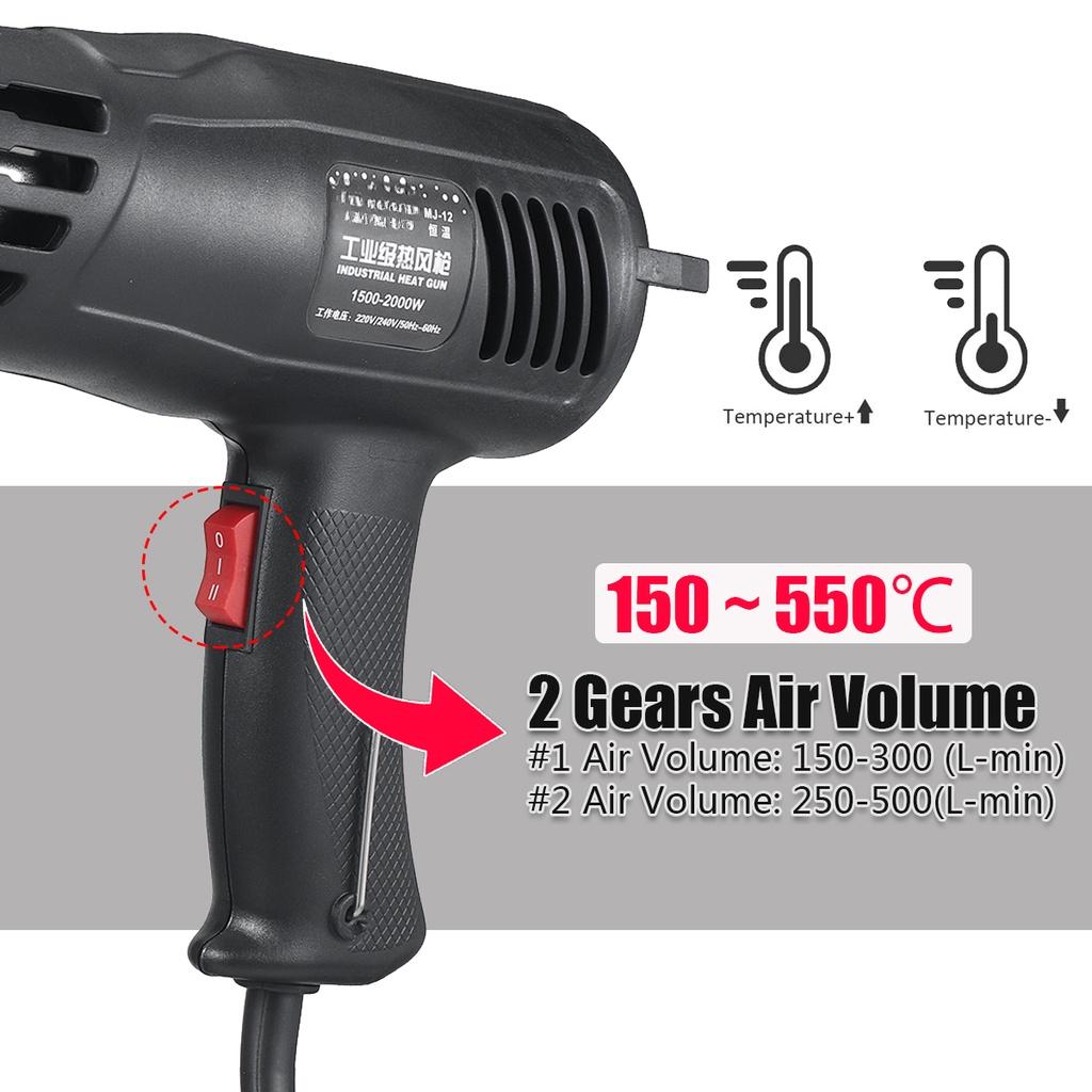 2000W Electric Hair Dryer with LCD Screen for Soldering