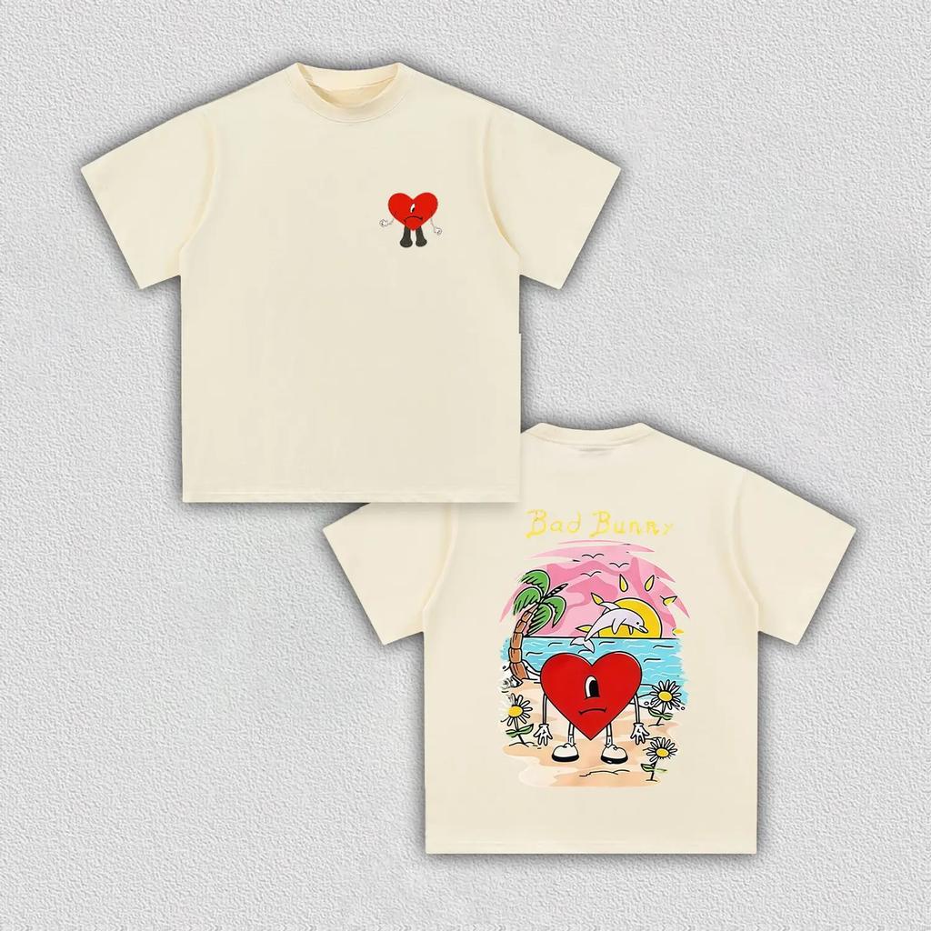 Bad Bunny Un Verano Sin Ti grafické bavlněné unisex tričko 2026 Letní kulatý výstřih Pánské Y2k Hip Hop styl Krátký rukáv Vrchní díl dárek pro fanouška
