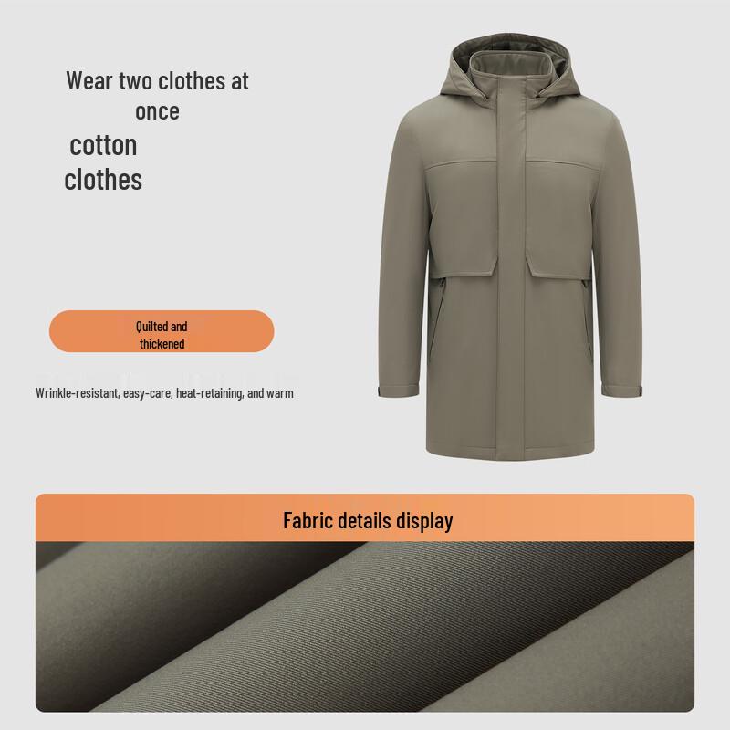 MONTAGUT Men's Padded Hooded Business Casual Jacket