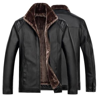 Big Size Men Stand Collar, Fuax Fur Coat, Winter Leather Jacket, Winter Warm Outwear