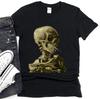 Van Gogh Skeleton Shirt | Skull of a Skeleton with Burning Cigarette Painting