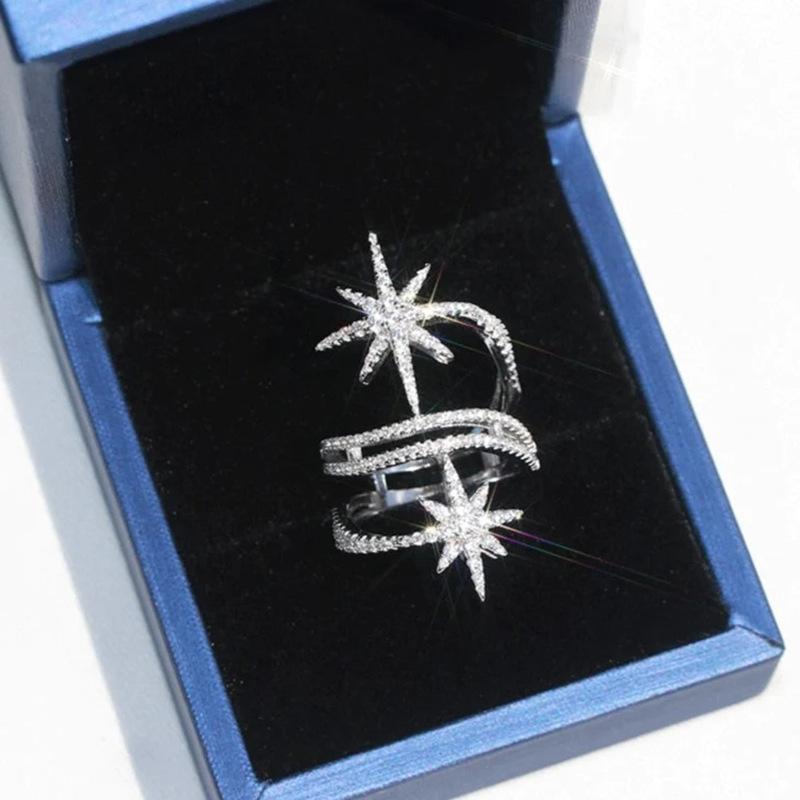 Light Luxury Niche Ring, Personalized Micro-Star Ring, Multi-Layer Surrounding Geometric Exquisite Jewelry