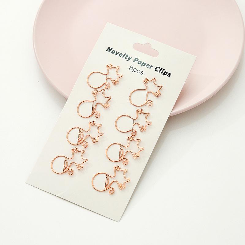 Yaratıcı Oyuk Metal Ataçlar - Ofis, Ders Çalışma ve Kitap Ayracı İçin 8 Adet Eşsiz Öğrenci İğnesi Seti.