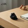 Office Desk Decorations 3D Printed Fat Cat Figurine, Cute Lazy Statue, Accessories Minimalist Tabletop Ornament for And Shelf Decor Desktop