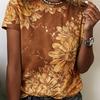 Round Neck Casual Short-sleeved T-shirt, Fashionable Short-sleeved Round Neck Top