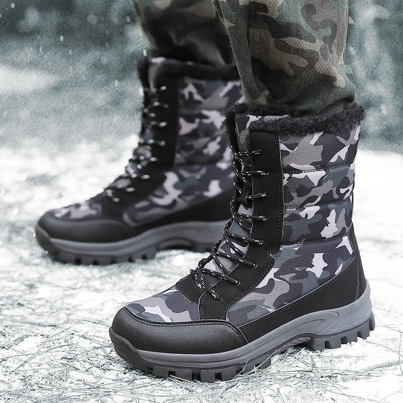 

Autumn and winter new snow boots velvet men and women couples camouflage warm cold outdoor camping hiking hiking shoes 42