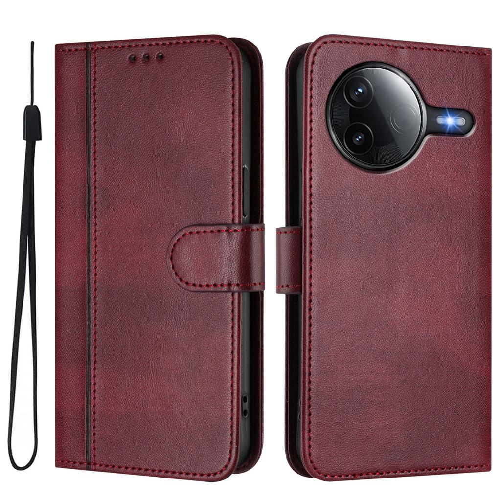 Pour Xiaomi Redmi K80 5G/Xiaomi Redmi K80 Pro 5G/Xiaomi Poco F7 Ultra 5G Étuis Portefeuille Support Texture Rétro Cuir Housse de Téléphone avec Lanière