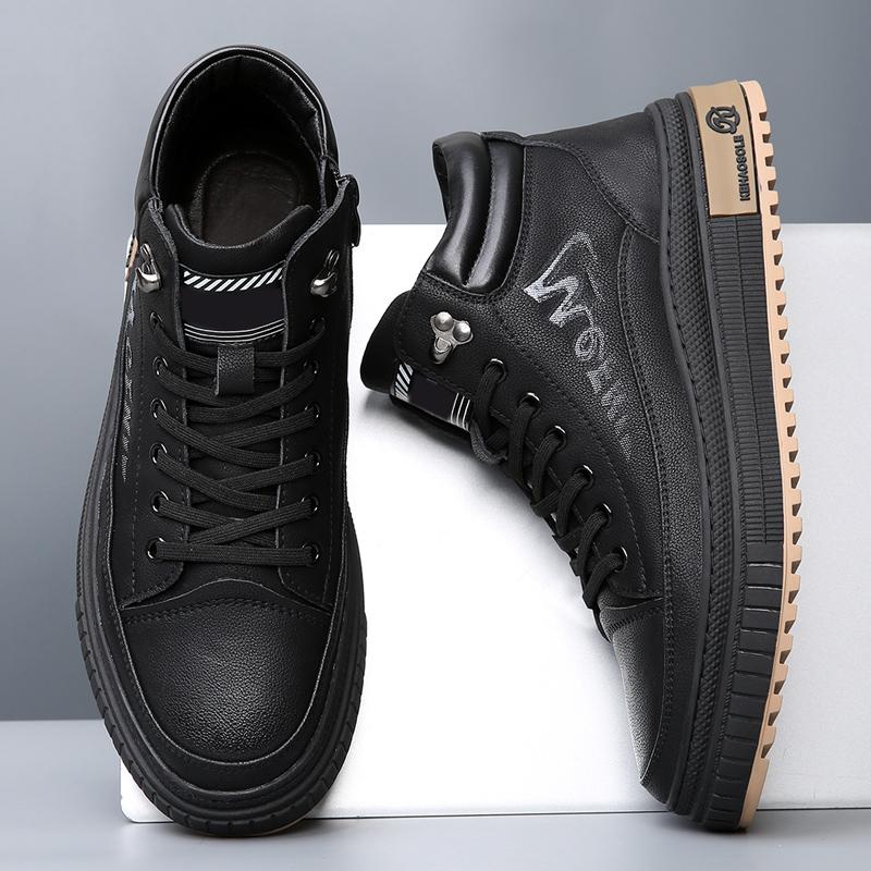 

Модные мужские зимние ботинки Модные теплые ботинки из короткого плюша Мужские ботинки Классические кожаные уличные на шнуровке Противоскользящая мужская обувь Зимние хлопковые ботинки 10