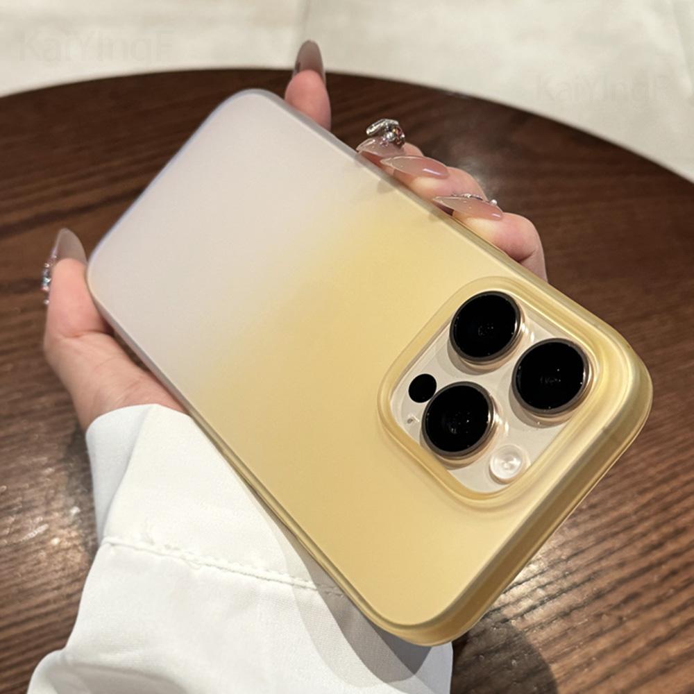 Ultra Thin Phone Case For iPhone iPhone 12 13 14 15 16 Pro Max Plus Transparent Gradient Matte Bumper Back Cases Cover