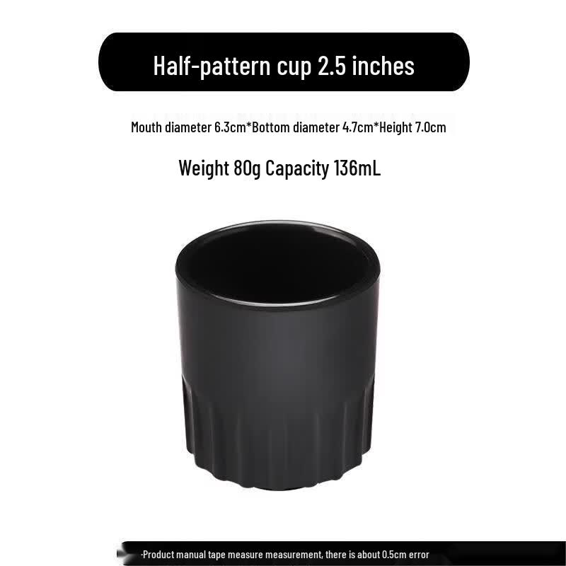 Qianxing A5 Matte Black 2.5-inch Melamine Teacup Set (10 Pcs)