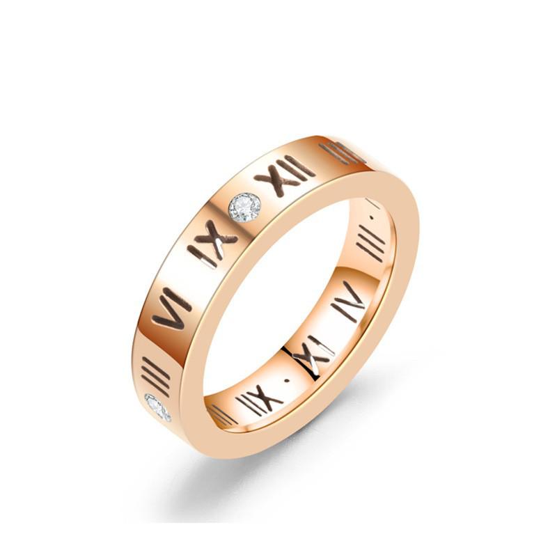 Niche Diamond-Set Titanium Steel Couple Ring - High-End Luxury Jewelry