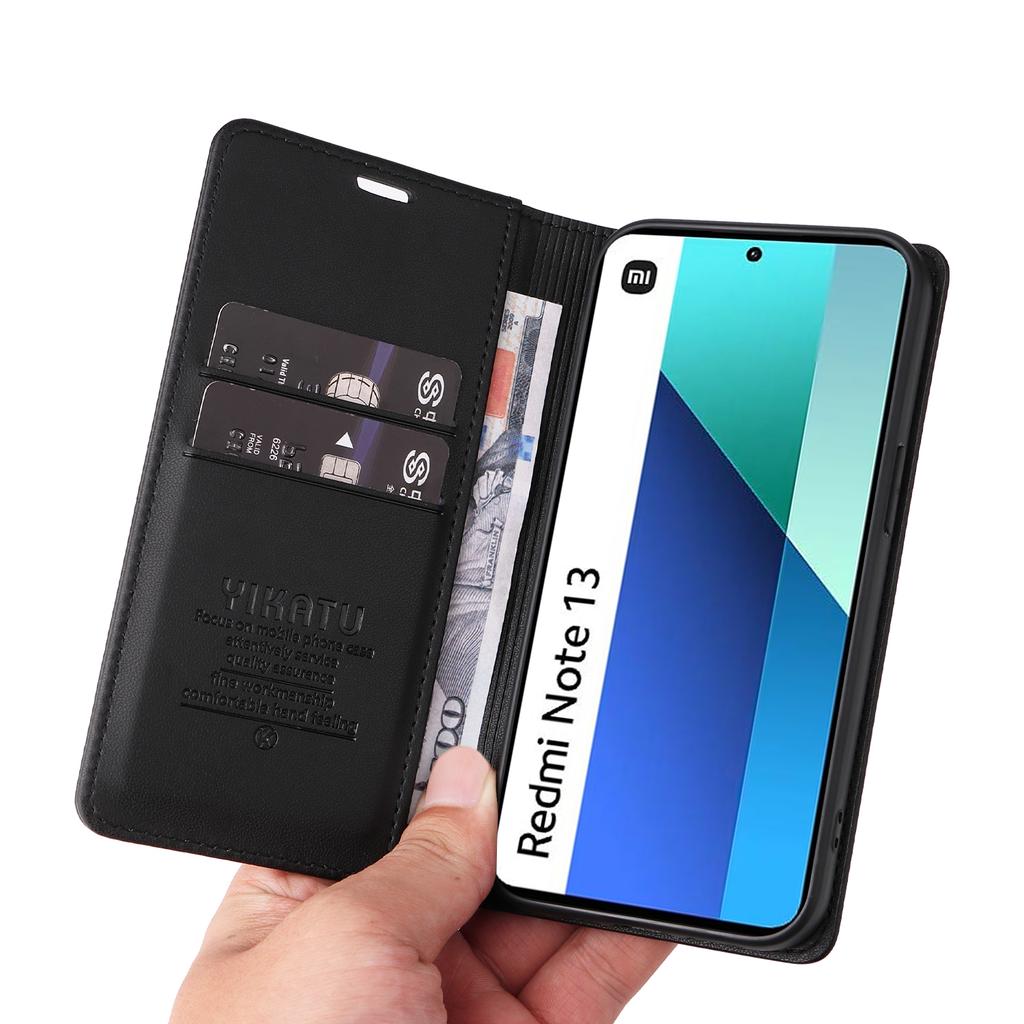 YIKATU YK-001 For Xiaomi Redmi Note 13 4G Case Wallet Phone Cover Magnetic Closing