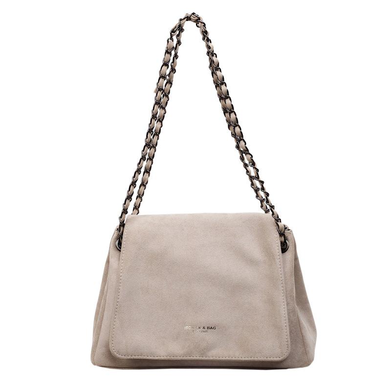 2025 Autumn/Winter Retro Matte Women's Versatile Single Shoulder Bag with Chain