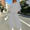 Women Casual Two Piece Set Hoodie Sweatshirt and Wide Leg Pants Drawstring Waist Relaxed Fit Lounge Outfit for Everyday Wear