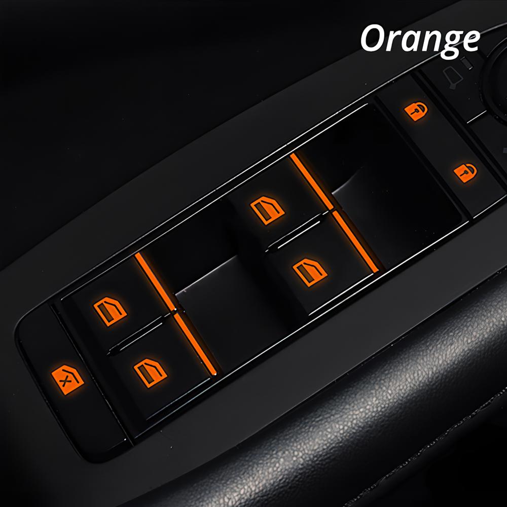 1/2PCS Car Styling Window Switch Luminous Stickers Nighting Glowing Button Auto Stickers Universal Green Orange Blue