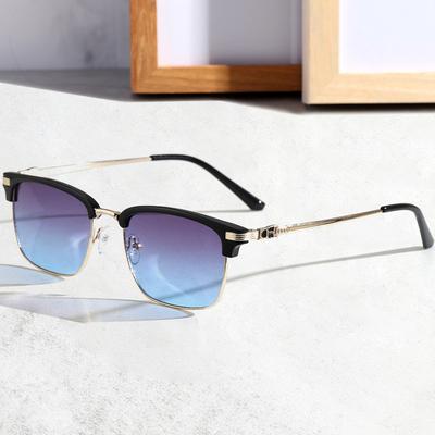 Modne kwadratowe okulary przeciwsłoneczne damskie męskie Vintage półramka soczewki gradacyjne okulary przeciwsłoneczne dla mężczyzn okulary sportowe na zewnątrz UV400