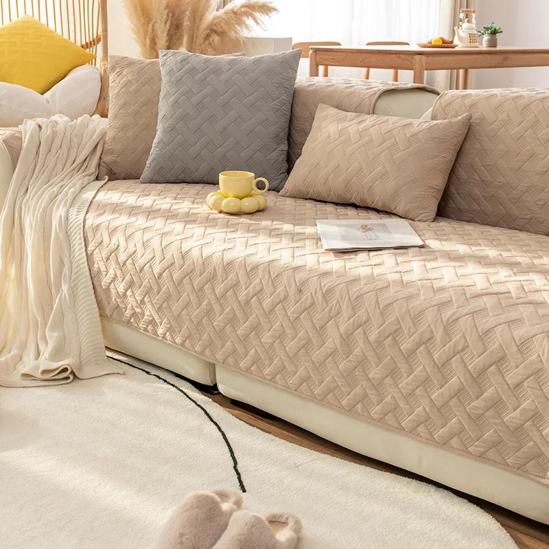 Cotton Sofa Cushion Four Seasons Universal Sofa Cover for Living Room Non-slip Soft Simple Couch Slipcovers Home Sofas Towel