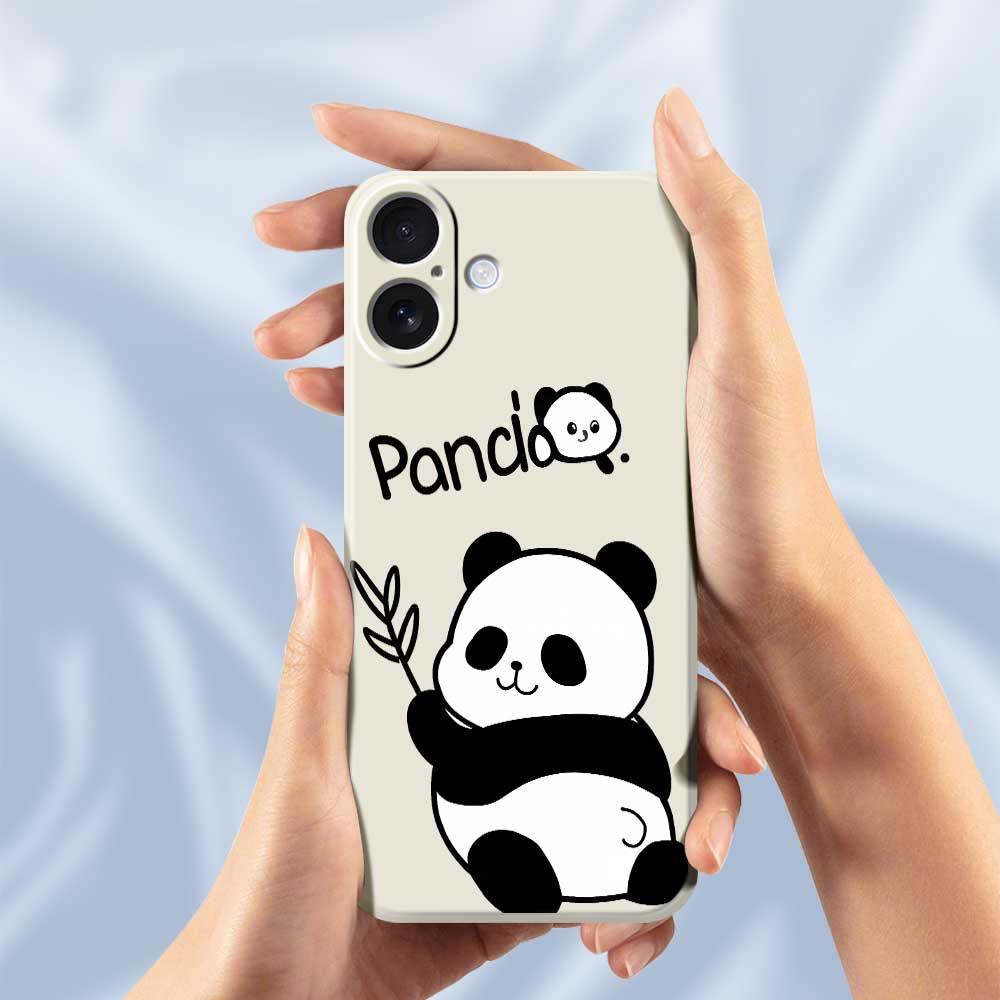For iPhone 17 Case Panda Pattern Printing Straight Edge TPU Phone Back Cover