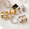 Sleek Multi-layer Geometric Openwork Bracelet for Women - Elegant High-end Fashion Jewelry