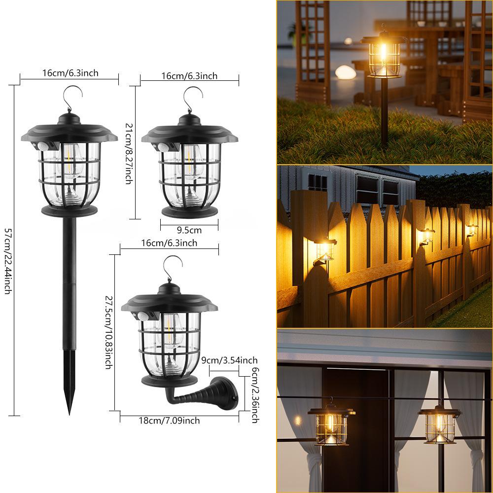 Solar Yard & Garden Lights: Outdoor Landscape, Courtyard, and Street Lighting with Induction Technology. YW-08091 3-in-1 Tungsten Filament Lawn Light
