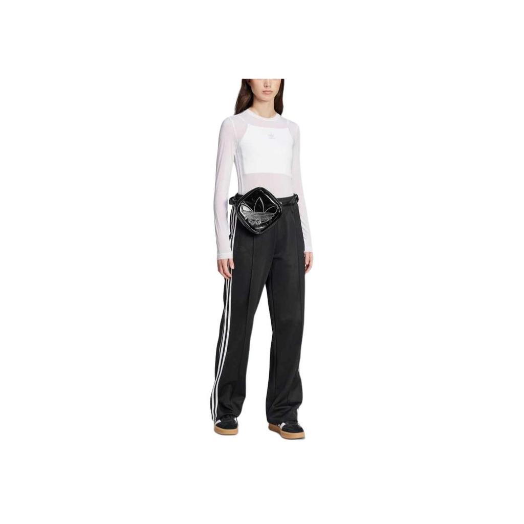 adidas Originals Décontracté Rayé Confortable Polyvalent Pantalon de Sport Tricoté Bas Femme Noir KB2984
