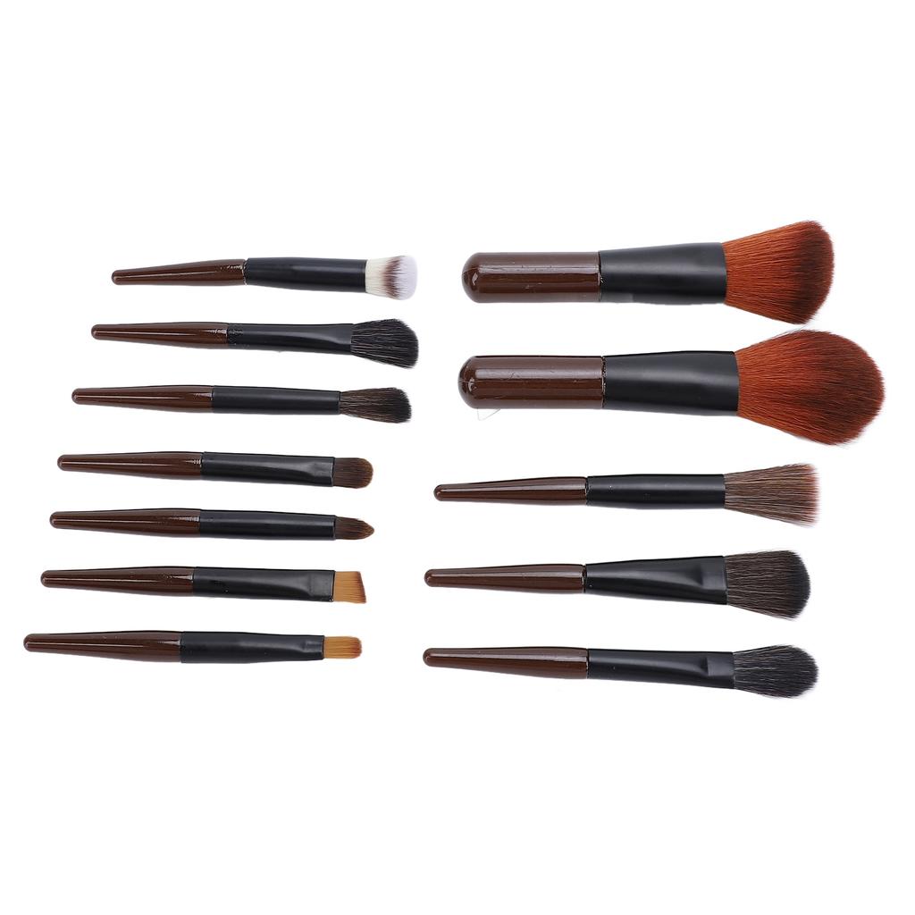 Set Pennelli Trucco da Viaggio Sintetici Mini 12 Pezzi Polvere Illuminante Correttore Ombretti Blush Mini