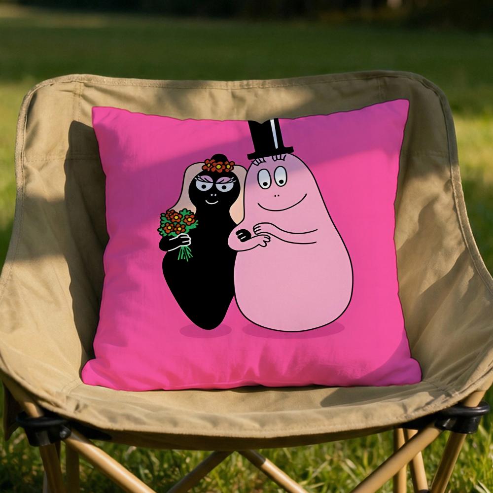 Cartoon BBarbapapa Cushion Cover Soft Reversible  Durable Pillow Cover  MultiScene Use for Home  Car Daily Comfort