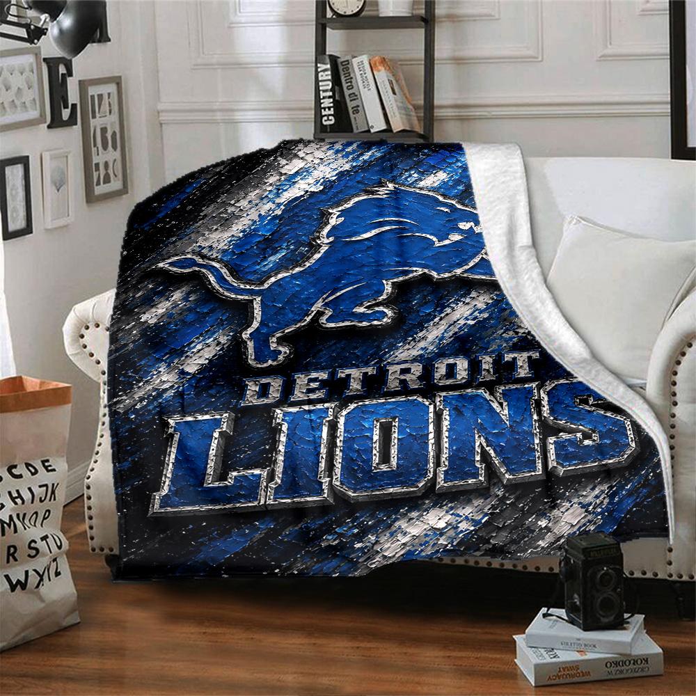 Detroit Lions Print Flannel Blanket High Quality Warm Comfortable Cover for All Seasons Perfect for Gifts Home Decor